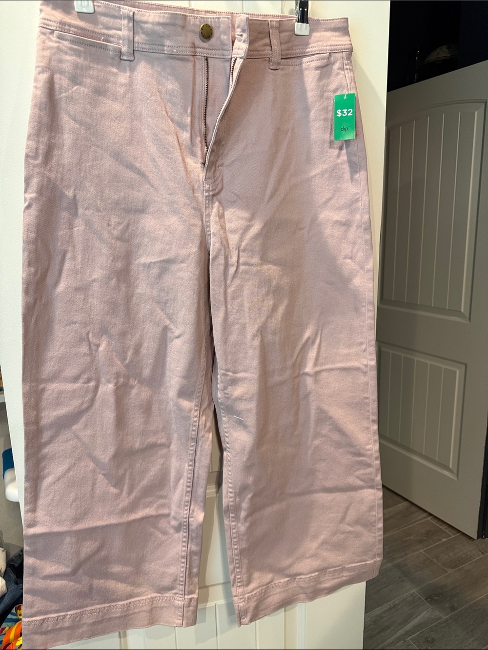 dip Pale Pink Wide-Leg Cotton Blend Pants